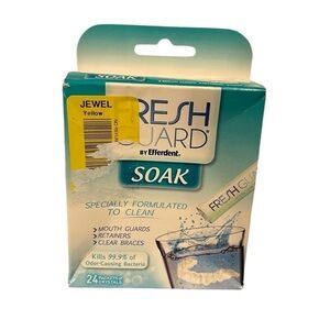 Fresh Guard Soak by Efferdent 24 Count New in Box Mouth Guards Braces Retainer
